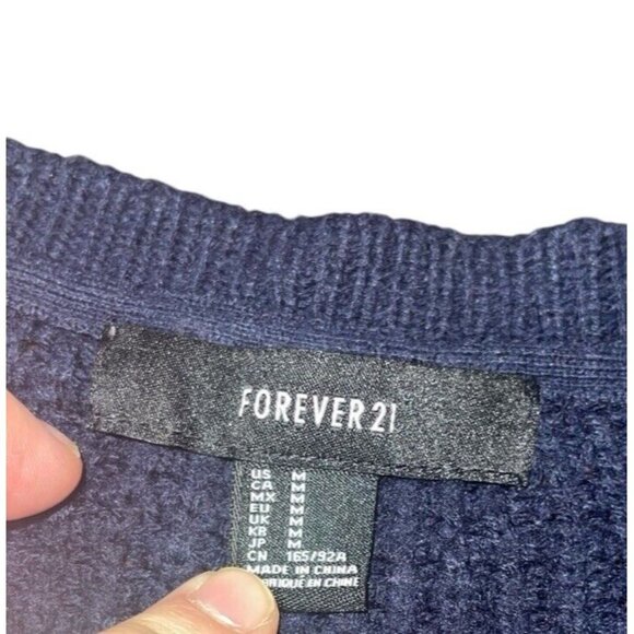 FOREVER 21 Women's Size Medium Navy Blue Sweater *READ DESCRIPTION* - Picture 6 of 12